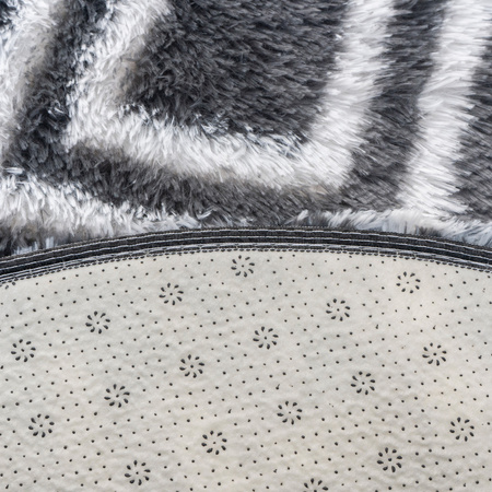 Dywan okrągły do salonu shaggy DECOR antypoślizgowy miękki puszysty 140x140, czarny