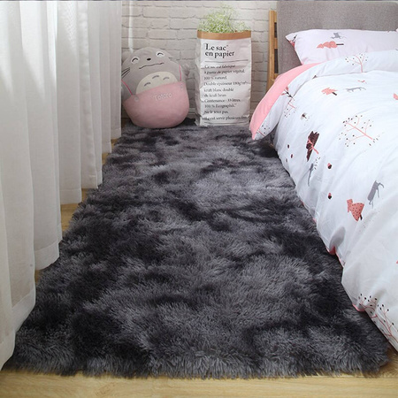 Miękki dywan Ombre Shaggy Strado 140x200 cm ciemnoszary wygodny do salonu i sypialni
