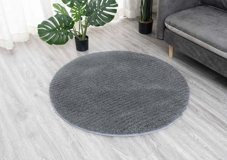 Dywan Okrągły Alpaca antypoślizgowy miękki nowoczesny salon 150x150, szary