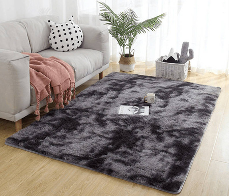 Miękki dywan Ombre Shaggy Strado 140x200 cm ciemnoszary wygodny do salonu i sypialni