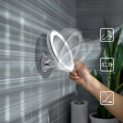 Lusterko kosmetyczne do makijażu powiększające x10 podświetlane LED, biały