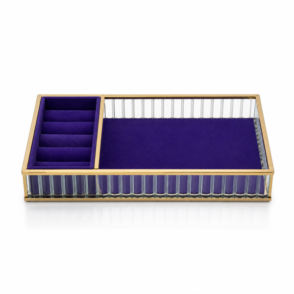 Szklana szkatułka na biżuterię 26x13x4cm 4A Purple