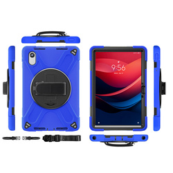Etui Armor Strap do Lenovo Tab M11, granatowe - ochronne z podstawką, dostęp do portów i przycisków