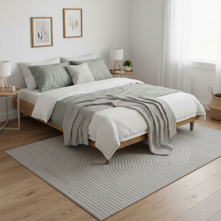 Dywan 160x230 do salonu pętelkowy duży japandi nowoczesny ciężki gruby POLO - Path Grey (Szary)