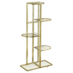 Metalowy duży kwietnik stojący na kwiaty rośliny 6 donic stojak 97cm, złoty