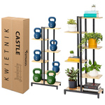 Kwietnik stojący metalowy stojak na kwiaty rośliny 6 poziomów Castle 125 cm