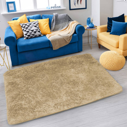 Dywan Shaggy 160x200 cm, jasny brązowy CappuccinoCamel - miękki, puszysty do salonu i sypialni