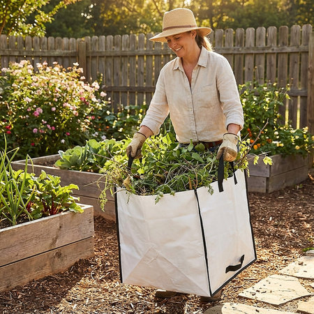 Worek kosz ogrodowy z uchwytami mocny na odpady liście trawę gałęzie 75L
