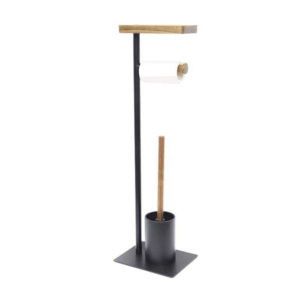 Metal toilet paper rack 3in1 toilet brush free standing shelf