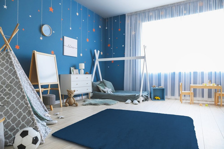 Dywan Rabbit futro królika antypoślizgowy nowoczesny miękki 100x150, granatowy