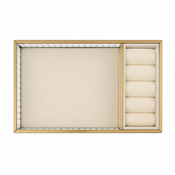 Szklana szkatułka na biżuterię 26x13x4cm 4A Beige