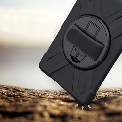 Etui Armor Strap z paskiem do Lenovo Tab M11 10.95, czarne - ochronne z podstawką, dostęp do portów i przycisków