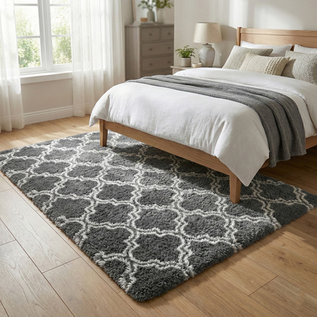 Dywan do salonu shaggy DECOR antypoślizgowy miękki puszysty modny 160x220 Grey Lantern