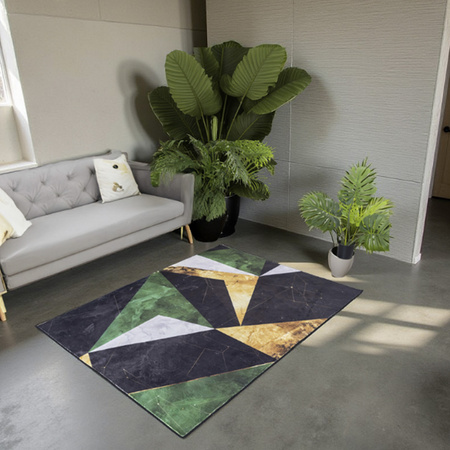 Dywan NOVO Strado nowoczesny do salonu marmurowy wzór velvet Zielony Marmur 100x150
