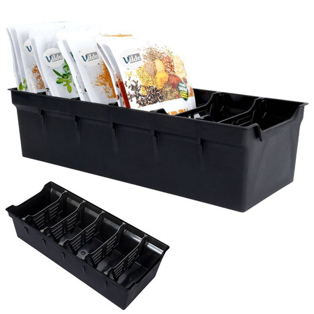 Organizer pojemnik kuchenny na torebki z przyprawami 30x13x8 cm (Czarny)