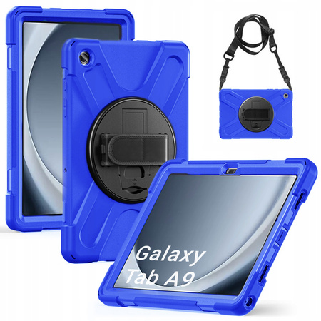 Etui Armor z uchwytem i paskiem do Samsung Galaxy Tab A9 8.7 (Granatowe)