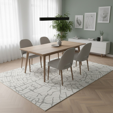 Dywan 140x200 do salonu pętelkowy duży japandi nowoczesny ciężki gruby POLO, szary