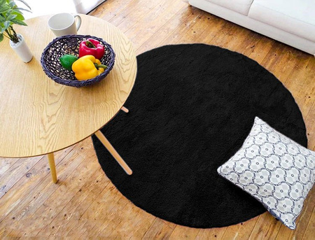 Rabbit Strado round rug 100x100 Black (Black)