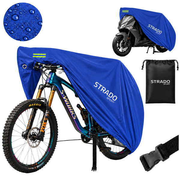 Pokrowiec na rower skuter motocykl wodoodporna plandeka 120x200x85 UV XXL niebieski