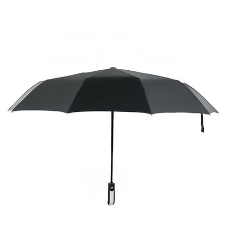 Folding vinyl automatic umbrella AU20 Black Silver durable all-weather design