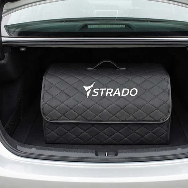 Folding large organizer for car trunk quilted trunk bag tote for shopping and tools