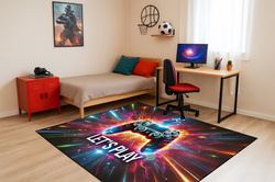 Dywan gamingowy 3D LET'S Play 120x170 cm - nowoczesny wzór 3D do pokoju gracza
