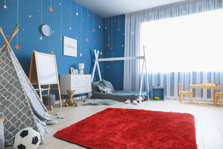 Dywan Shaggy antypoślizgowy nowoczesny salon miękki puszysty 60x90, czerwony