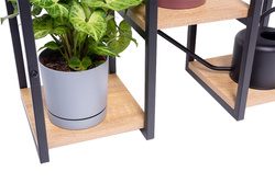 PANORAMA 6 level metal standing flower stand - elegant flower and plant stand OAK