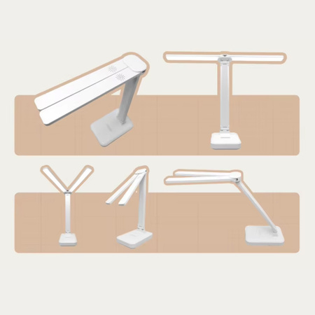 Lampka biurkowa LED Kreślarska szkolna na biurko z uchwytem na telefon, biała