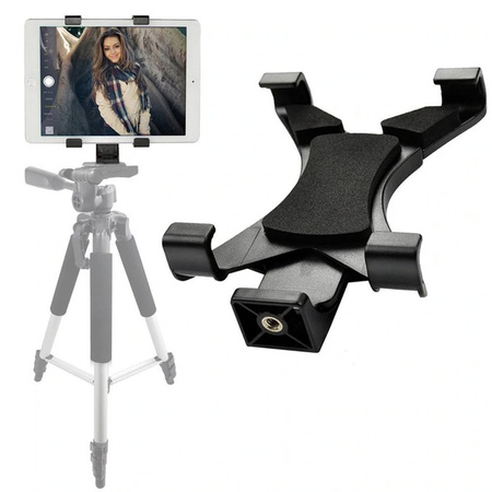 Uchwyt do tabletu do tripoda Strado – uniwersalny uchwyt z gwintem 1/4" kompatybilny z iPad Galaxy Tab statywami i urządzeniami od 7 do 25 cm szerokości