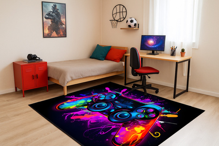 Dywan gamingowy 3D Strado ColorPad 140x200 cm nowoczesnym wzorem do pokoju gracza