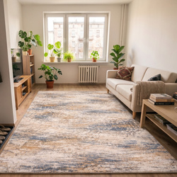 Beżowy dywan do salonu 120x170 nowoczesny NOVO Marmur antypoślizgowy miękki