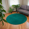 STRADO round Rabbit 3D plush soft like rabbit anti-slip carpet 120 BottleGreen
