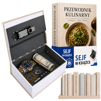 Sejf książka metalowa skrytka kasetka na pieniądze klucze biżuterię zegarki - Przewodnik