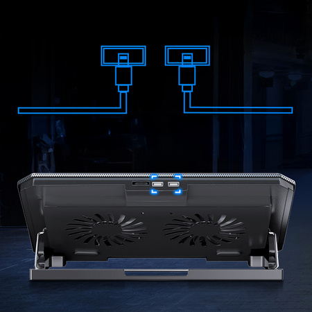 Strado Podstawka chłodząca pod laptop 12‑17″ aluminiowa | Regulowana, antypoślizgowa, cicha