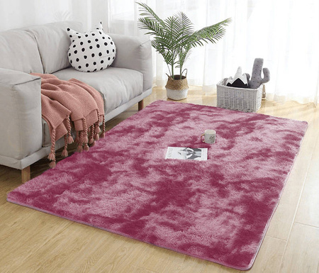 Dywan Shaggy Ombre antypoślizgowy nowoczesny salon miękki 100x150, czerwony