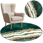 Round carpet NOVO Strado modern for living room marble pattern velvet GoldBank 100x100 cm