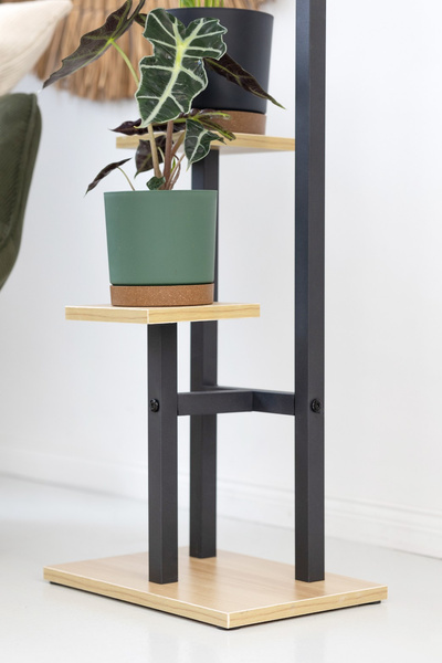Kwietnik Peak stojący metalowy stojak na kwiaty rośliny regał 83,5cm, czarny