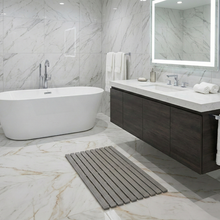 MATA łazienkowa antypoślizgowa POD PRYSZNIC brodzik do sauny basenu 43x61, szara