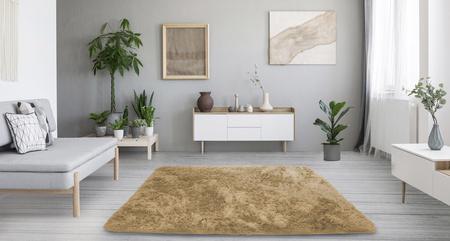 Shaggy Strado room carpet 160x220 CappuccinoCamel (Light brown)