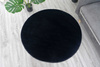 Dywan okrągły Rabbit 3D pluszowy miękki jedwabisty futro królika 200, czarny