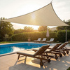 Żagiel przeciwsłoneczny szary trójkątny 3,6m ochrona UV wodoodporny +lina