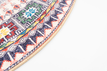 Dywan okrągły NOVO Strado nowoczesny beżowy deliktany wzór do salonu Orientalny 140x140 cm