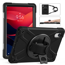 Etui Armor Strap z paskiem do Lenovo Tab M11 10.95, czarne - ochronne z podstawką, dostęp do portów i przycisków