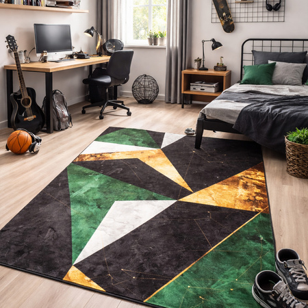 Dywan NOVO Strado nowoczesny do salonu marmurowy wzór velvet Zielony Marmur 160x230