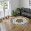 NOVO Strado round rug modern beige torte pattern for living room Oriental 100x100 cm