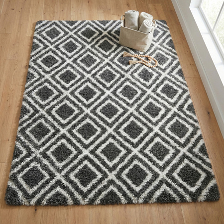 Dywan do salonu shaggy DECOR antypoślizgowy miękki puszysty modny 200x300, czarny