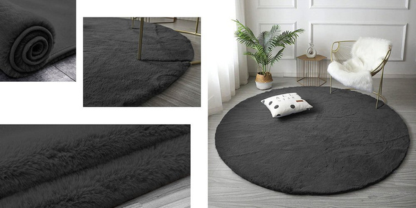 Rabbit Strado round rug 100x100 DeepGrey (Gray)
