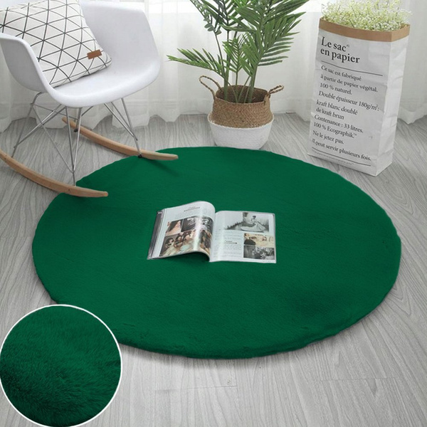 Rabbit Strado 150x150 BottleGreen round rug (Green)