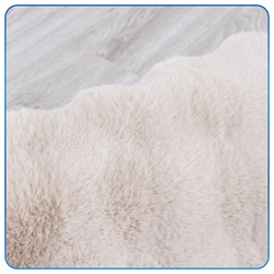 Dywan okrągły Rabbit Bubble 120 cm, beżowy - pluszowy, miękki do salonu i sypialni